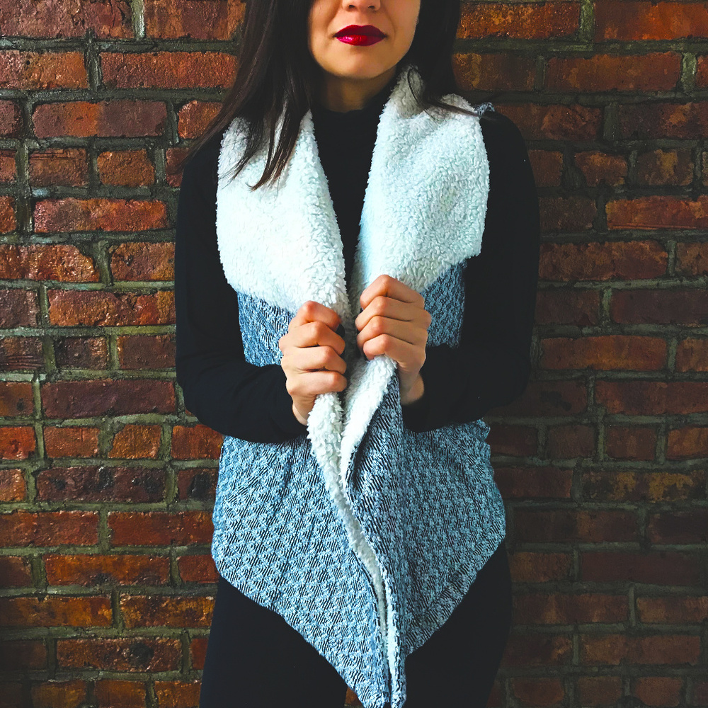 Draped Shearling Vest